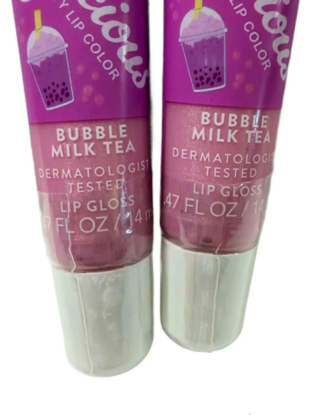 Bath & Body Works BUBBLE MILK TEA Liplicious Lip Gloss 0.47 ml Each NEW Lot of 2